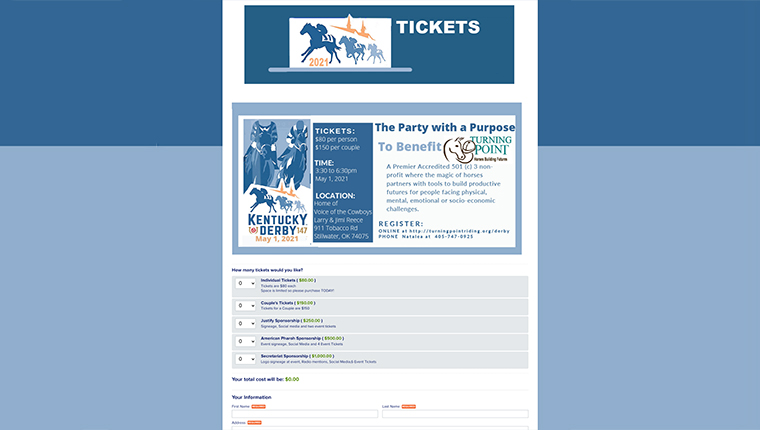 The Kentucky Derby used fundraising event software for their fundraising event.  