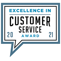 2021 Excellence in Customer Service Award presented by Business Intelligence Group (BIG)