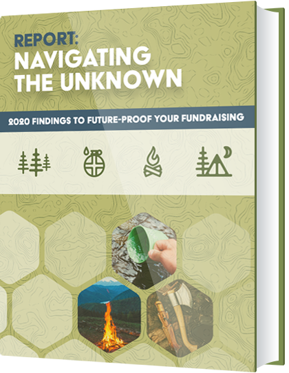 Cover of Navigating the Unknown: 2020 Findings to Future-Proof Your Fundraising Report.