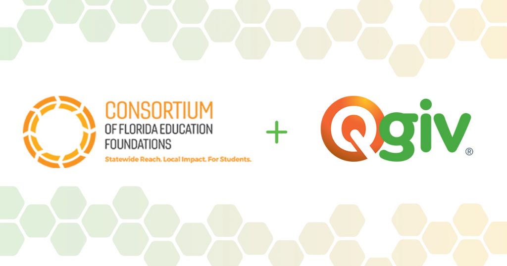 Consortium of Florida Education Foundations + Qgiv logo graphic